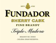 ESTD 1730 FUNDADOR SHERRY CASK FINE BRANDY TRIPLE MADERA BRANDY DE JEREZ · SOLERA GRAN RESERVA ·DY TRIPLE MADERA BRANDY DE JEREZ · SOLERA GRAN RESERVA ·