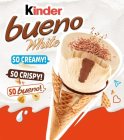 KINDER BUENO WHITE, SO CREAMY!, SO CRISPY!, SO BUENO!Y!, SO BUENO!