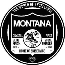 THE WORLD OF EXCELLENCE MONTANA CRYSTAL GLIDE FINISH 1980 FIRST STONE GRINDER 1976 1939 HOME OF SKISERVICEGLIDE FINISH 1980 FIRST STONE GRINDER 1976 1939 HOME OF SKISERVICE