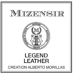 MIZENSIR LEGEND LEATHER CREATION ALBERTO MORILLAS M MIZENSIR MANUFACTURA GENEVE CREATEUR DE PARFUM