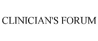 CLINICIAN'S FORUM