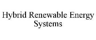 HYBRID RENEWABLE ENERGY SYSTEMS