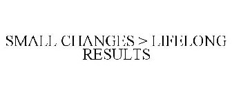 SMALL CHANGES > LIFELONG RESULTS
