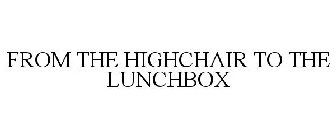 FROM THE HIGHCHAIR TO THE LUNCHBOX