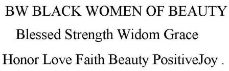 BW BLACK WOMEN OF BEAUTY BLESSED STRENGTH WIDOM GRACE HONOR LOVE FAITH BEAUTY POSITIVEJOY .