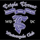 TRIPLE THREAT MOTORCYCLE CLUB, DEDICATION, UNITY, INTEGRITY, MD, DC