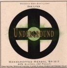 OGDEN'S OWN DISTILLERY ONE LITER UNDERGROUND HANDCRAFTED HERBAL SPIRIT 40% ALC/VOL. (80 PROOF) GRAIN NEUTRAL SPIRITS WITH NATURAL FLAVORS, GUARANA, GINSENG AND CARAMEL COLOR