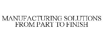 MANUFACTURING SOLUTIONS FROM PART TO FINISH