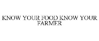 KNOW YOUR FOOD KNOW YOUR FARMER