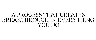 A PROCESS THAT CREATES BREAKTHROUGH IN EVERYTHING YOU DO