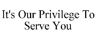 IT'S OUR PRIVILEGE TO SERVE YOU