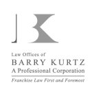BK LAW OFFICES OF BARRY KURTZ A PROFESSIONAL CORPORATION FRANCHISE LAW FIRST AND FOREMOST