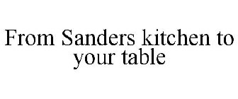 FROM SANDERS KITCHEN TO YOUR TABLE
