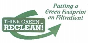 THINK GREEN...RECLEAN! PUTTING A GREEN FOOTPRINT ON FILTRATION!