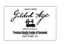 ANNUIT COEPTIS GILDED AGE MANUFACTURERS OF PREMIUM QUALITY GRADES OF GARMENTS NEW YORK, NY