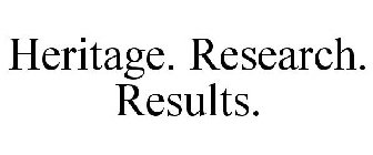 HERITAGE. RESEARCH. RESULTS.