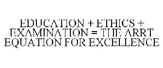 EDUCATION + ETHICS + EXAMINATION = THE ARRT EQUATION FOR EXCELLENCE