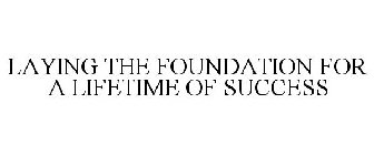LAYING THE FOUNDATION FOR A LIFETIME OF SUCCESS