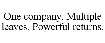 ONE COMPANY. MULTIPLE LEAVES. POWERFUL RETURNS.