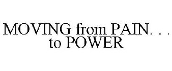 MOVING FROM PAIN. . . TO POWER