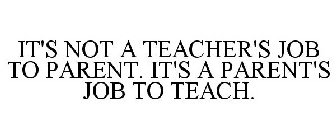 IT'S NOT A TEACHER'S JOB TO PARENT. IT'S A PARENT'S JOB TO TEACH.