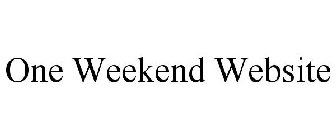 ONE WEEKEND WEBSITE