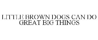 LITTLE BROWN DOGS CAN DO GREAT BIG THINGS