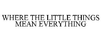 WHERE THE LITTLE THINGS MEAN EVERYTHING