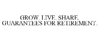 GROW. LIVE. SHARE. GUARANTEES FOR RETIREMENT.