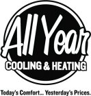 ALL YEAR COOLING & HEATING TODAY'S COMFORT... YESTERDAY'S PRICES.RT... YESTERDAY'S PRICES.