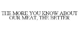 THE MORE YOU KNOW ABOUT OUR MEAT, THE BETTER