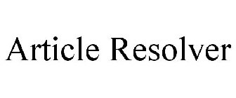 ARTICLE RESOLVER