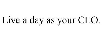 LIVE A DAY AS YOUR CEO.