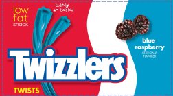TWIZZLERS TWISTS LOW FAT SNACK TOTALLY TWISTED BLUE RASPBERRY AND ARTIFICIALLY FLAVORED