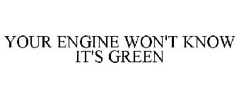 YOUR ENGINE WON'T KNOW IT'S GREEN