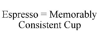 ESPRESSO = MEMORABLY CONSISTENT CUP