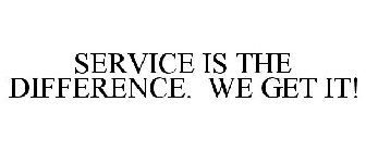 SERVICE IS THE DIFFERENCE. WE GET IT!