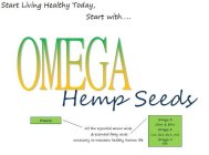 START LIVING HEALTHY TODAY START WITH OMEGA HEMP SEEDS, ALL THE ESSENTIAL AMINO ACIDS & ESSENTIAL FATTY ACIDS NECESSARY TO MAINTAIN HEALTHY HUMAN LIFE (OMEGA 3(DHA & EPA)OMEGA 6(LA, GLA, DLA, AA)OMEGA