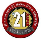 21 DAY CHALLENGE IT'S NOT JUST 21 DAYS, IT'S A LIFESTYLE