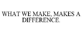 WHAT WE MAKE, MAKES A DIFFERENCE.