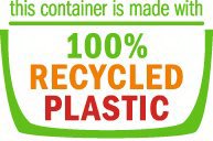 THIS CONTAINER IS MADE WITH 100% RECYCLED PLASTIC