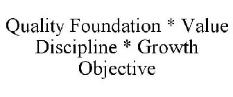 QUALITY FOUNDATION * VALUE DISCIPLINE * GROWTH OBJECTIVE