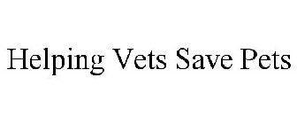 HELPING VETS SAVE PETS