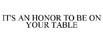 IT'S AN HONOR TO BE ON YOUR TABLE