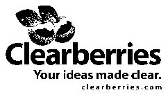 CLEARBERRIES YOUR IDEAS MADE CLEAR. CLEARBERRIES.COM