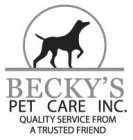 BECKY'S PET CARE INC. QUALITY SERVICE FROM A TRUSTED FRIEND