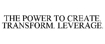 THE POWER TO CREATE. TRANSFORM. LEVERAGE.