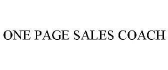 ONE PAGE SALES COACH