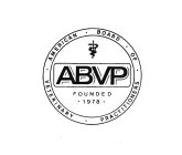 AMERICAN BOARD OF VETERINARY PRATITIONERS ABVP FOUNDED 1978