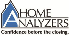 HOME ANALYZERS CONFIDENCE BEFORE THE CLOSING.